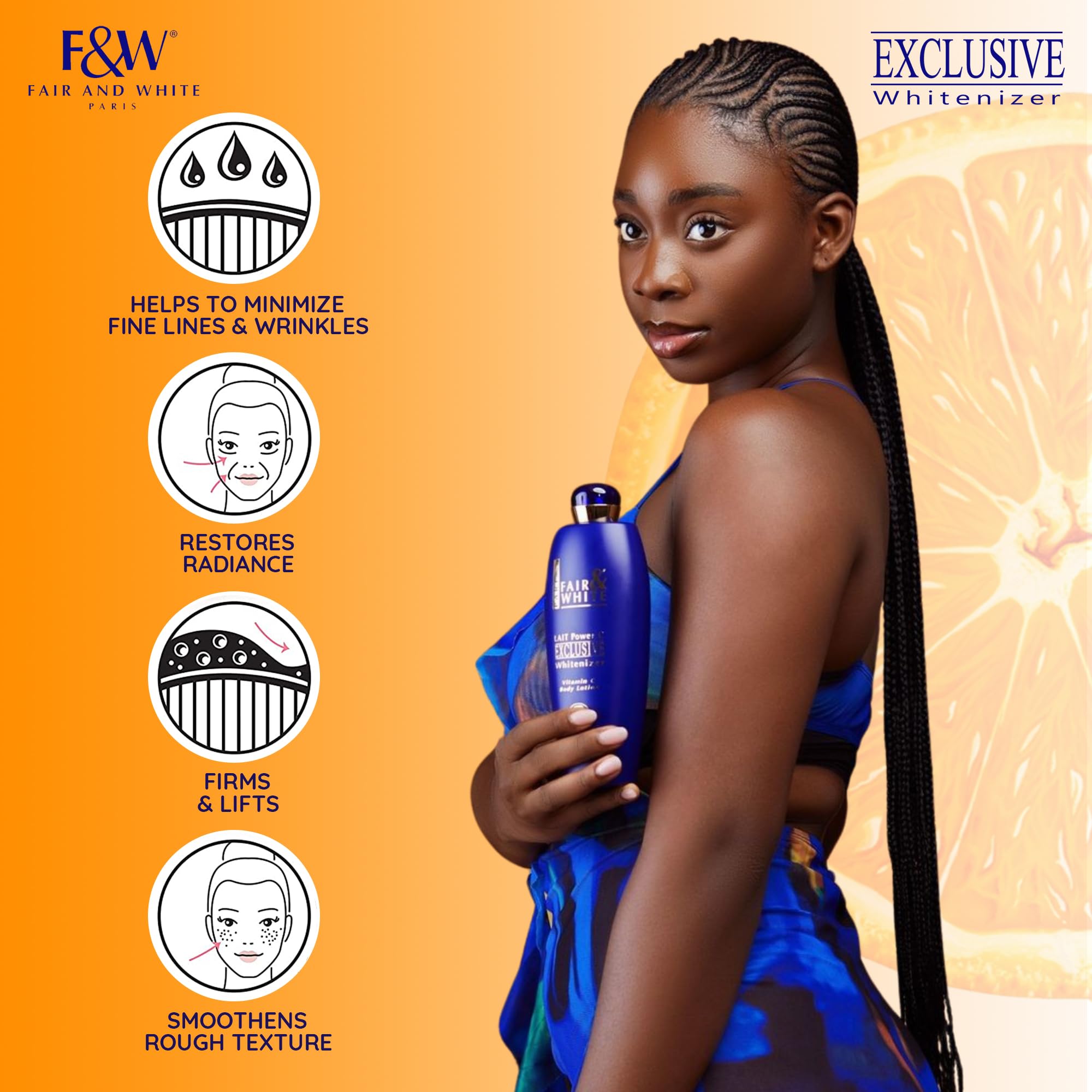 FAIR & WHITE exclusive body lotion with SPF follow-up for brightening protection