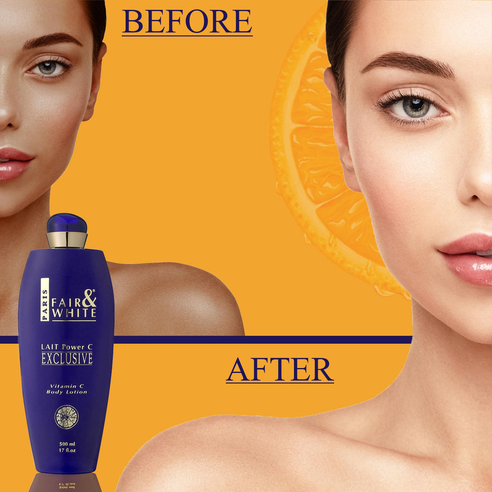 FAIR & WHITE exclusive body lotion spread on skin for quick absorption
