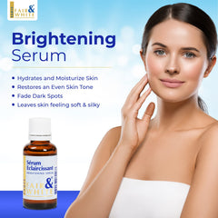 FAIR & WHITE Original Brightening Serum box packaging suggests premium brightening routine.