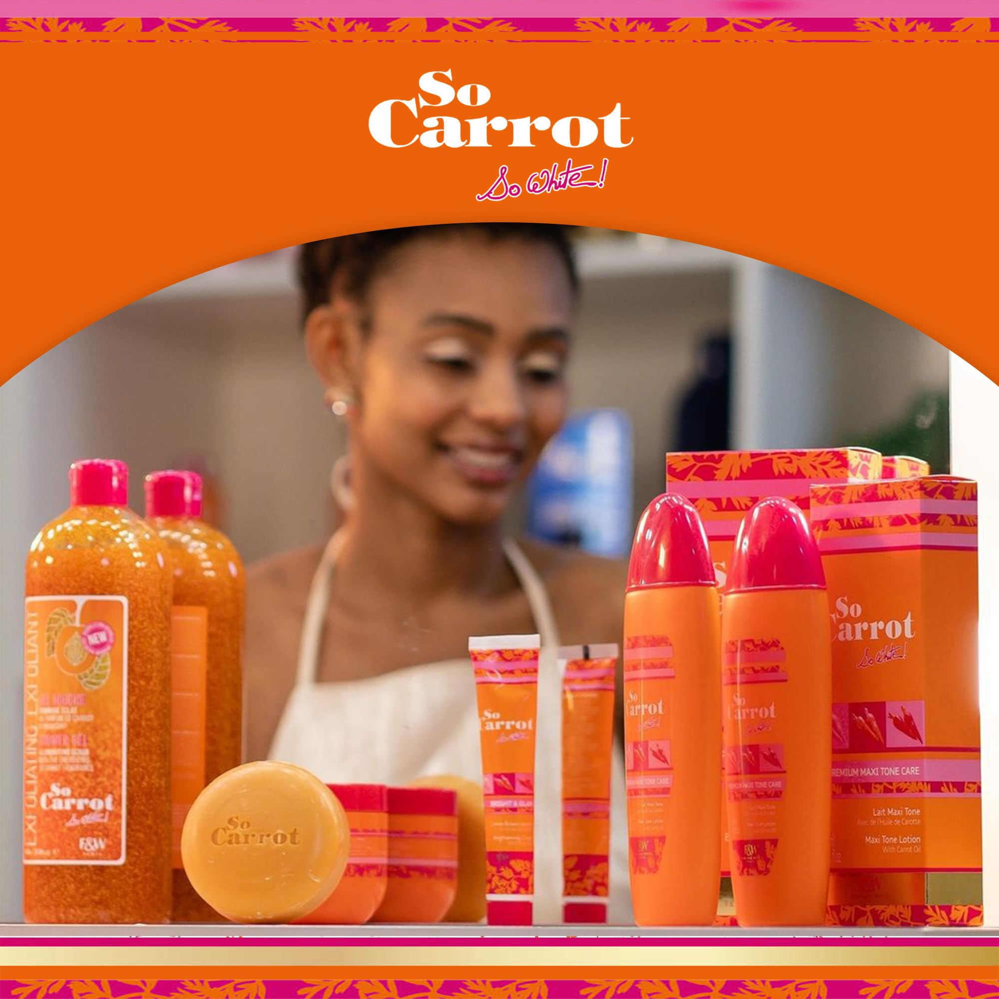 FAIR & WHITE So Carrot Body Wash exfoliating action removes dead skin for radiance