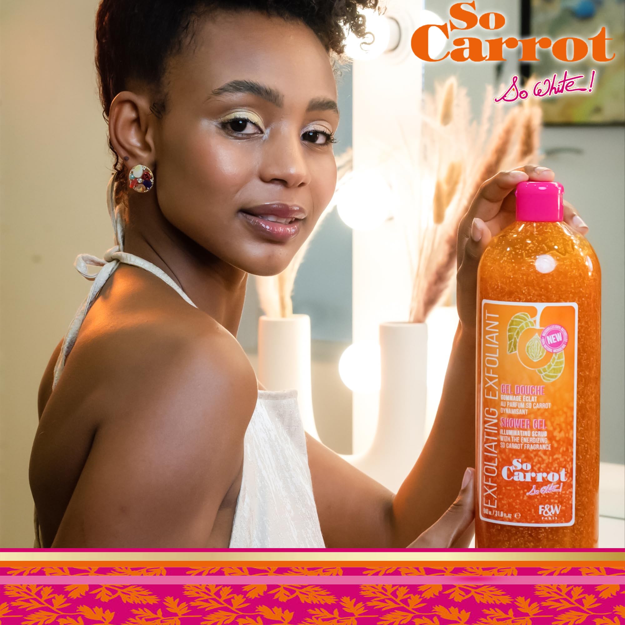 FAIR & WHITE So Carrot Body Wash nourishing oil blend nourishes and softens skin