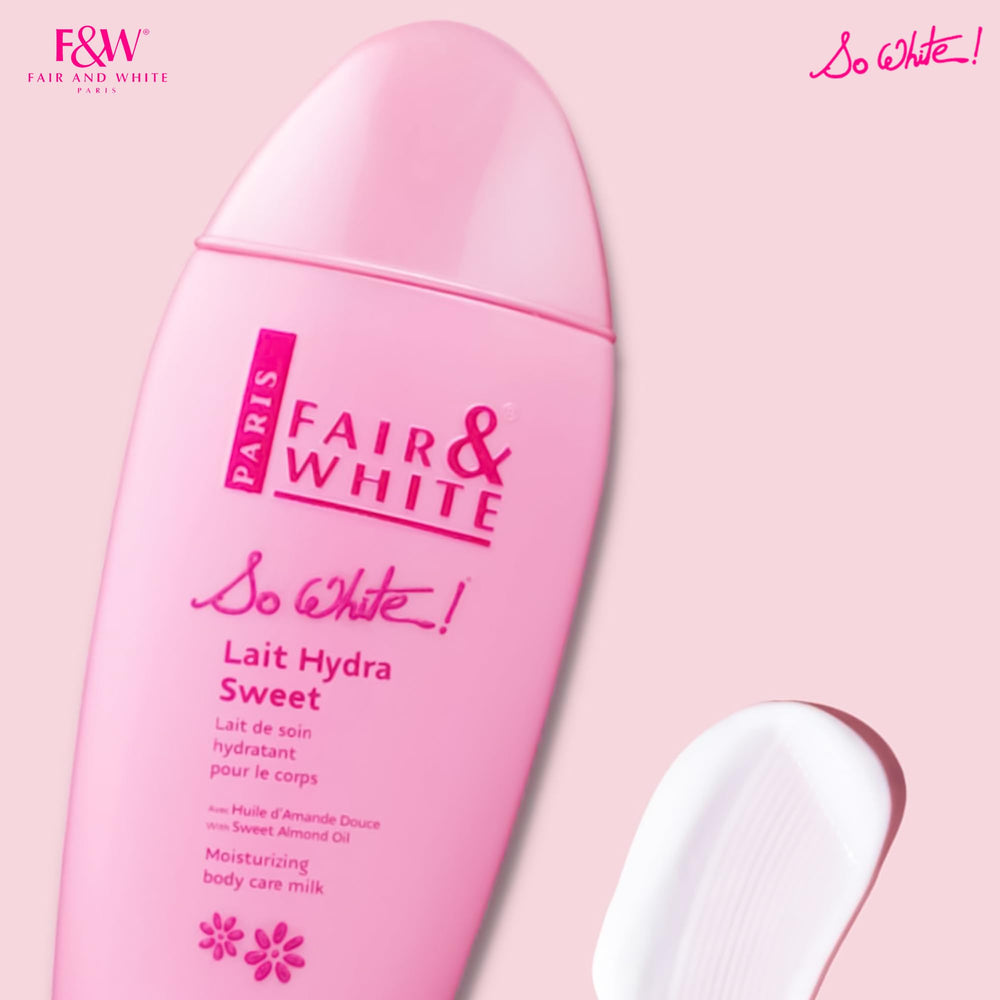 FAIR & WHITE So White box and tube display for daily brightening routine