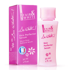 FAIR & WHITE So White serum bottle front view highlighting radiant skin