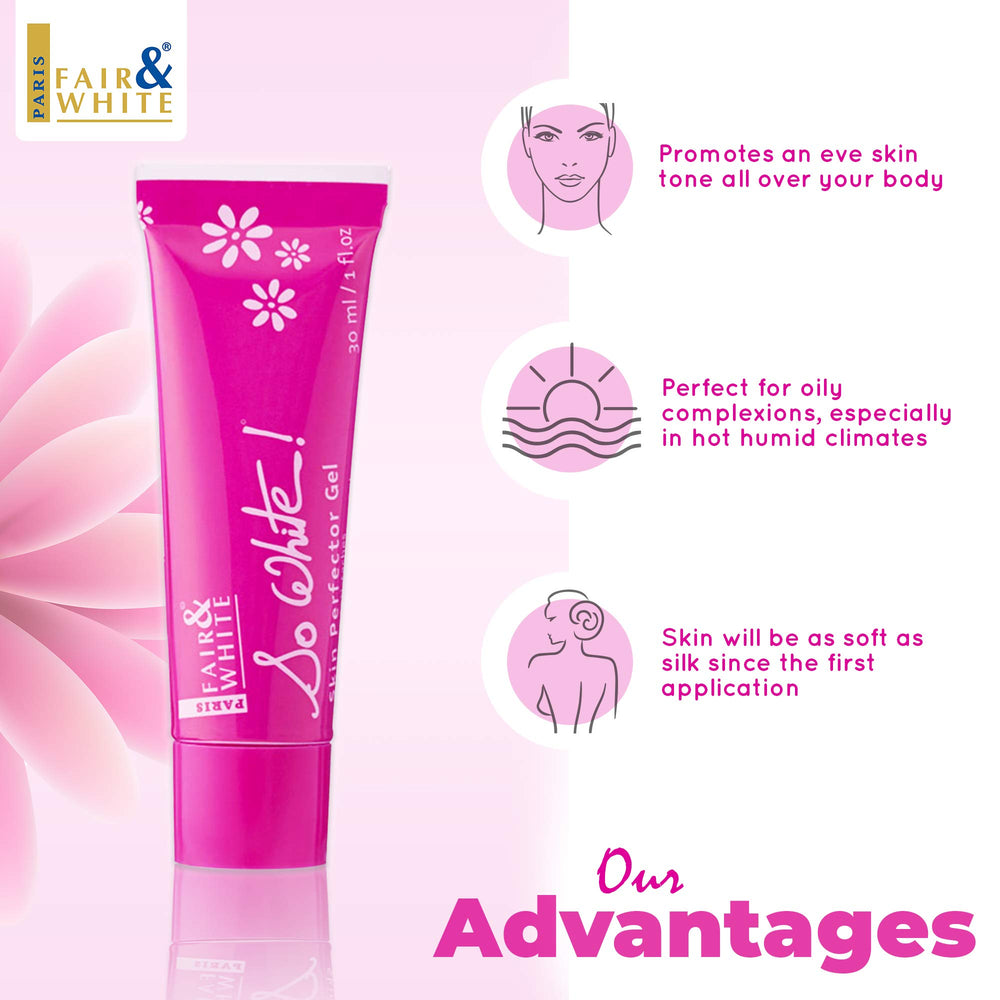 FAIR & WHITE So White Gel being applied shows easy, even application.