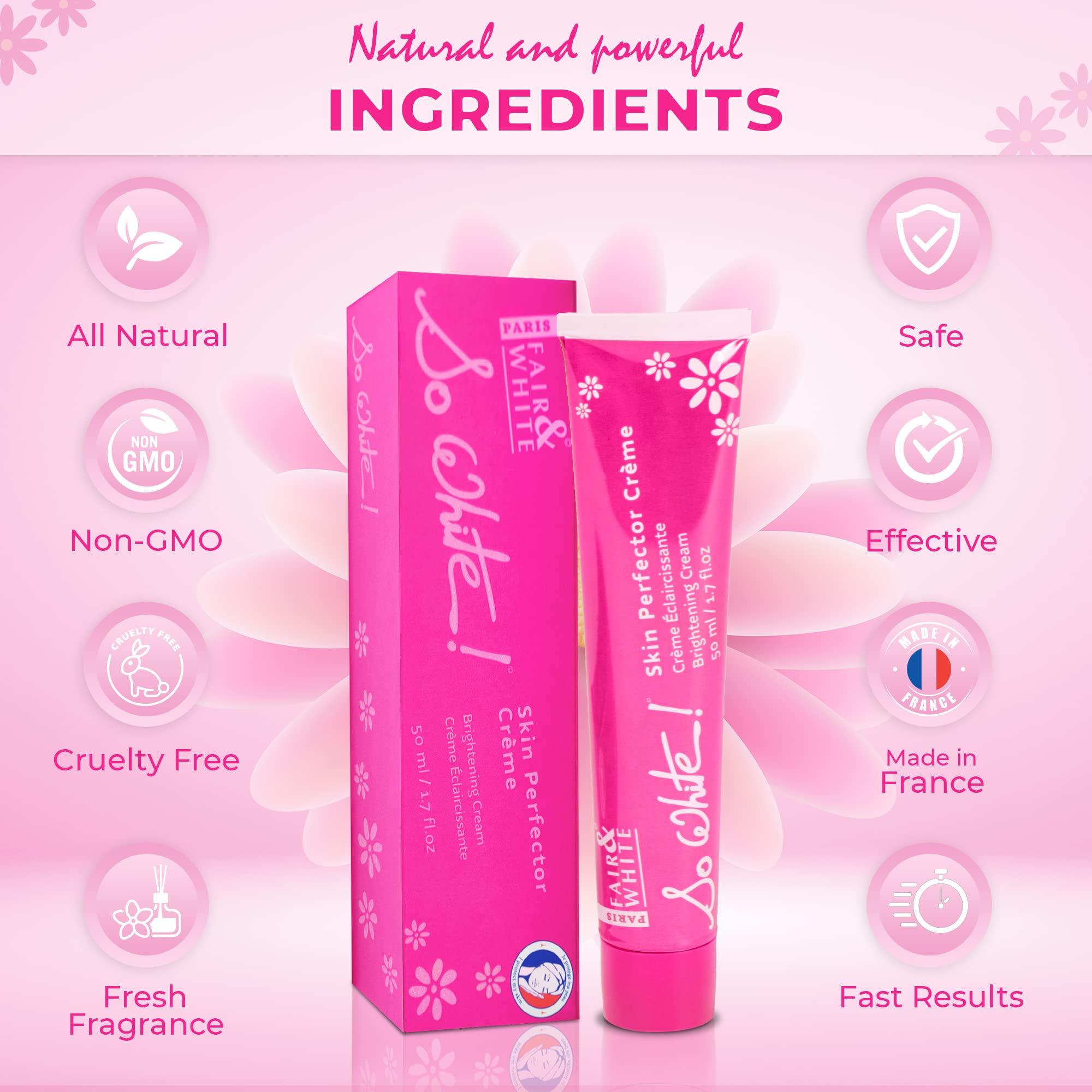 FAIR & WHITE So White Perfector Cream with SPF 50 sunscreen in daily routine.