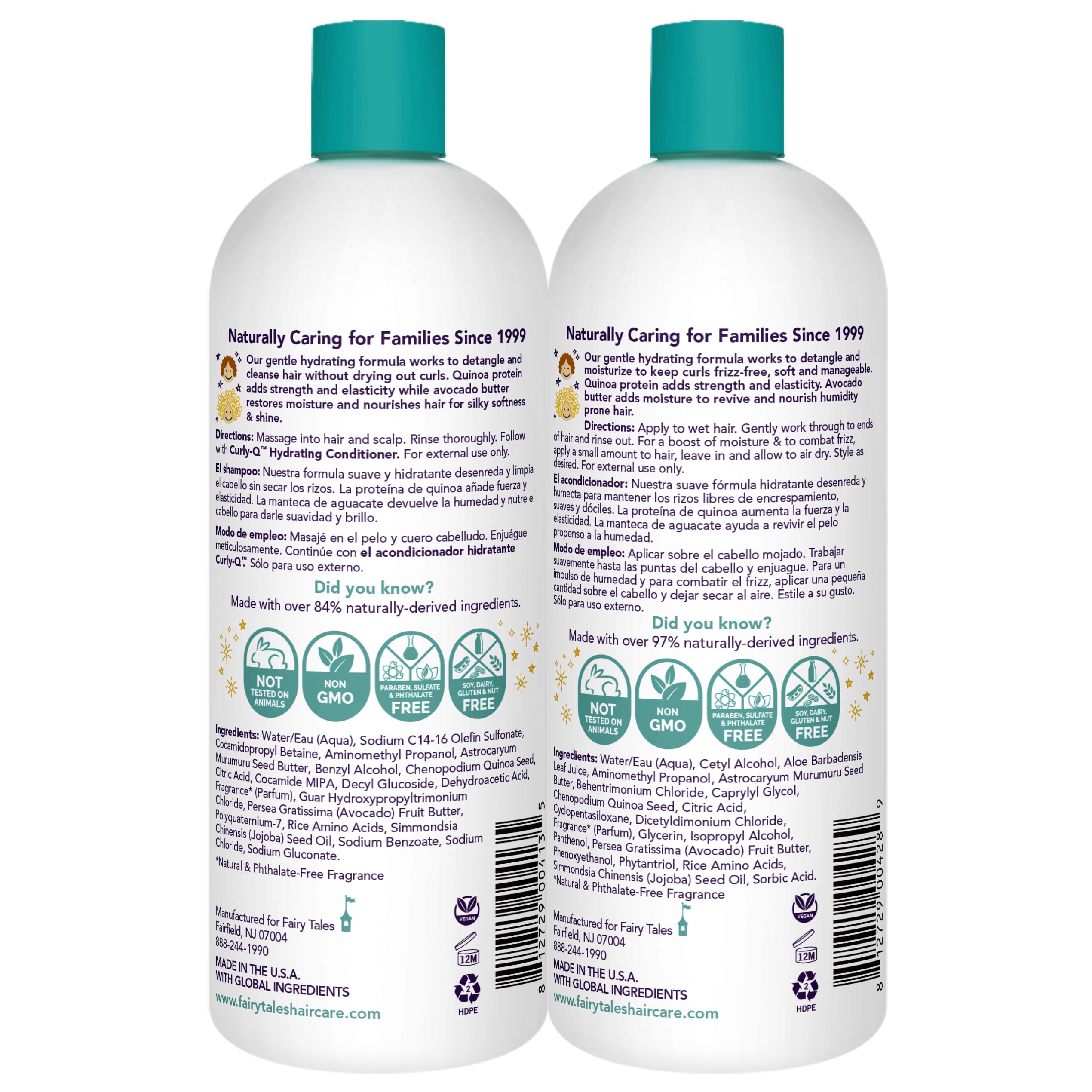 Fairy Tales Curly-Q conditioner bottle for detangling and moisture.