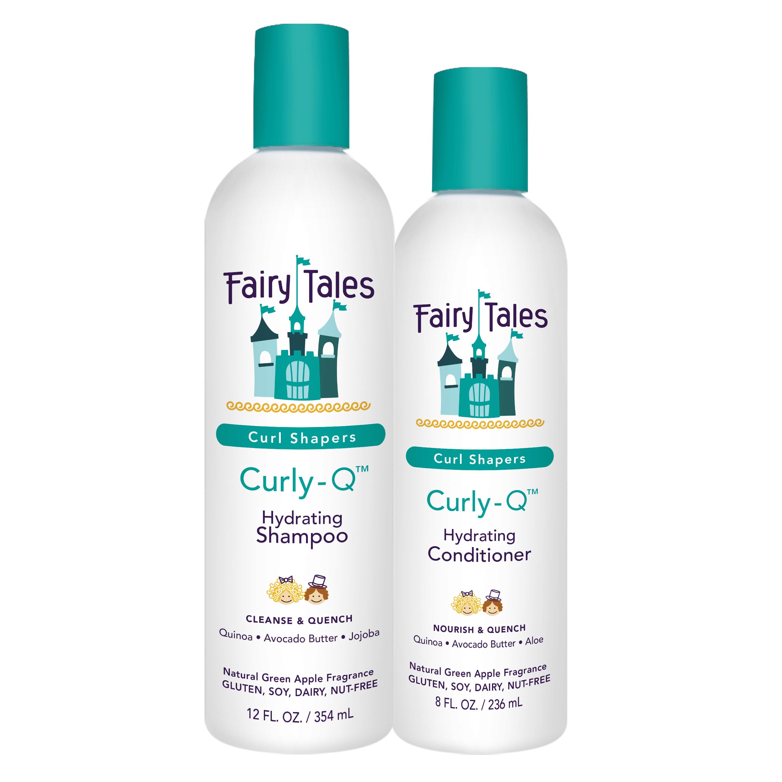 Fairy Tales Curly Q shampoo bottle front—gentle cleansing for all curl types