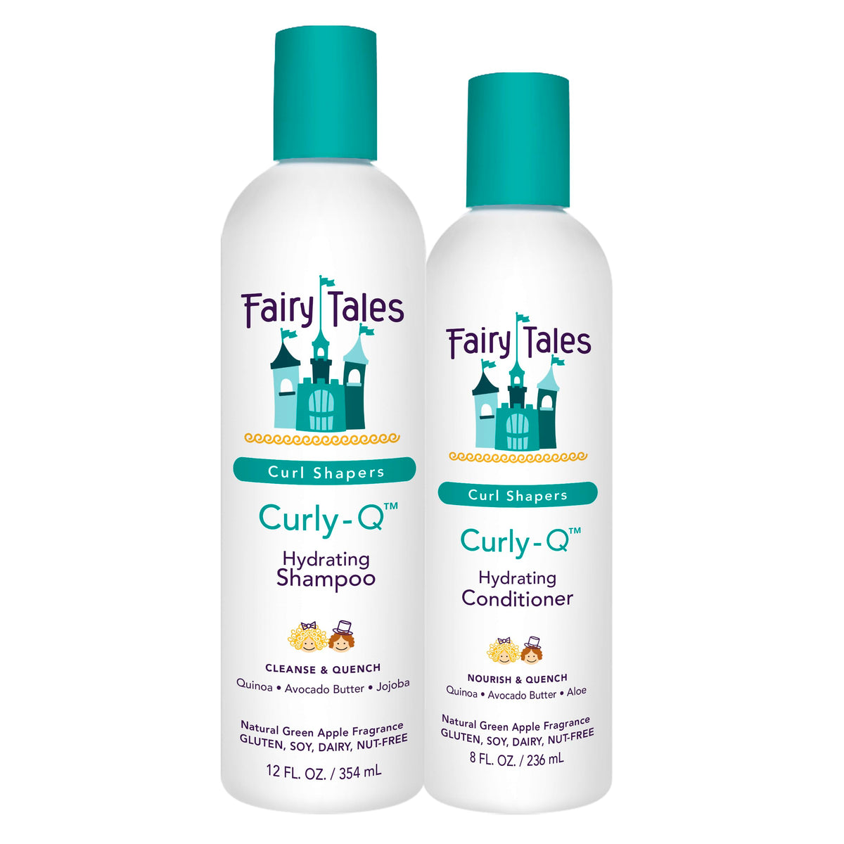 Fairy Tales Curly Q shampoo bottle front—gentle cleansing for all curl types