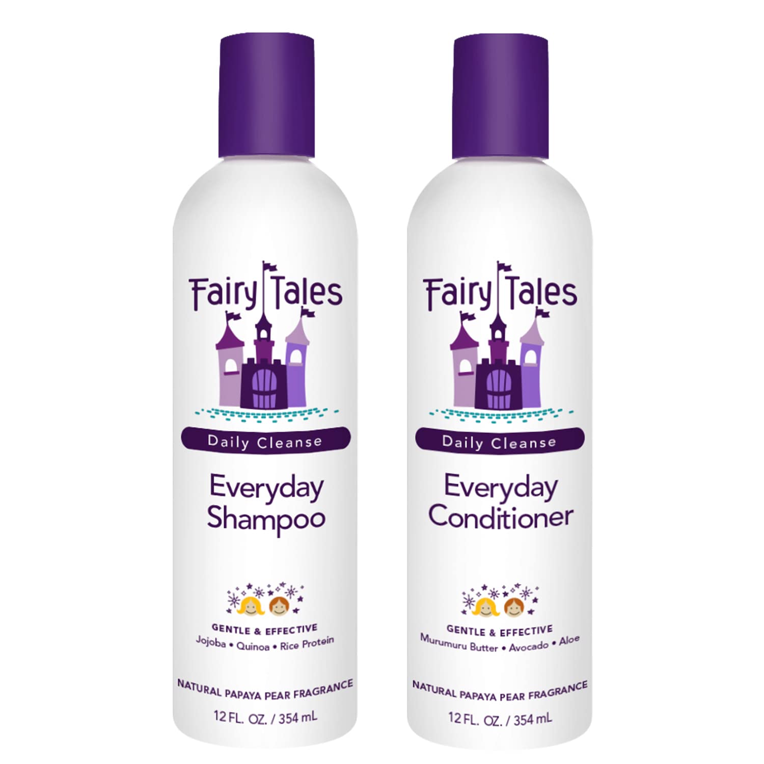 Fairy Tales Daily Cleanse Kids Shampoo bottle demonstrates a gentle cleansing option for daily haircare.