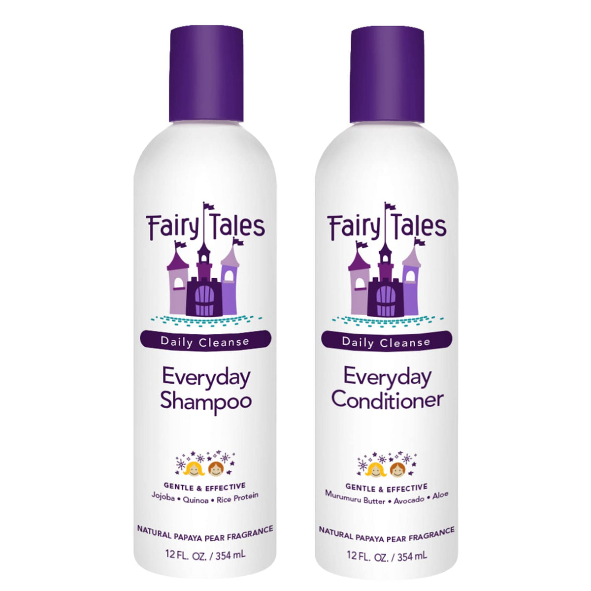 Fairy Tales Daily Cleanse Kids Shampoo bottle demonstrates a gentle cleansing option for daily haircare.