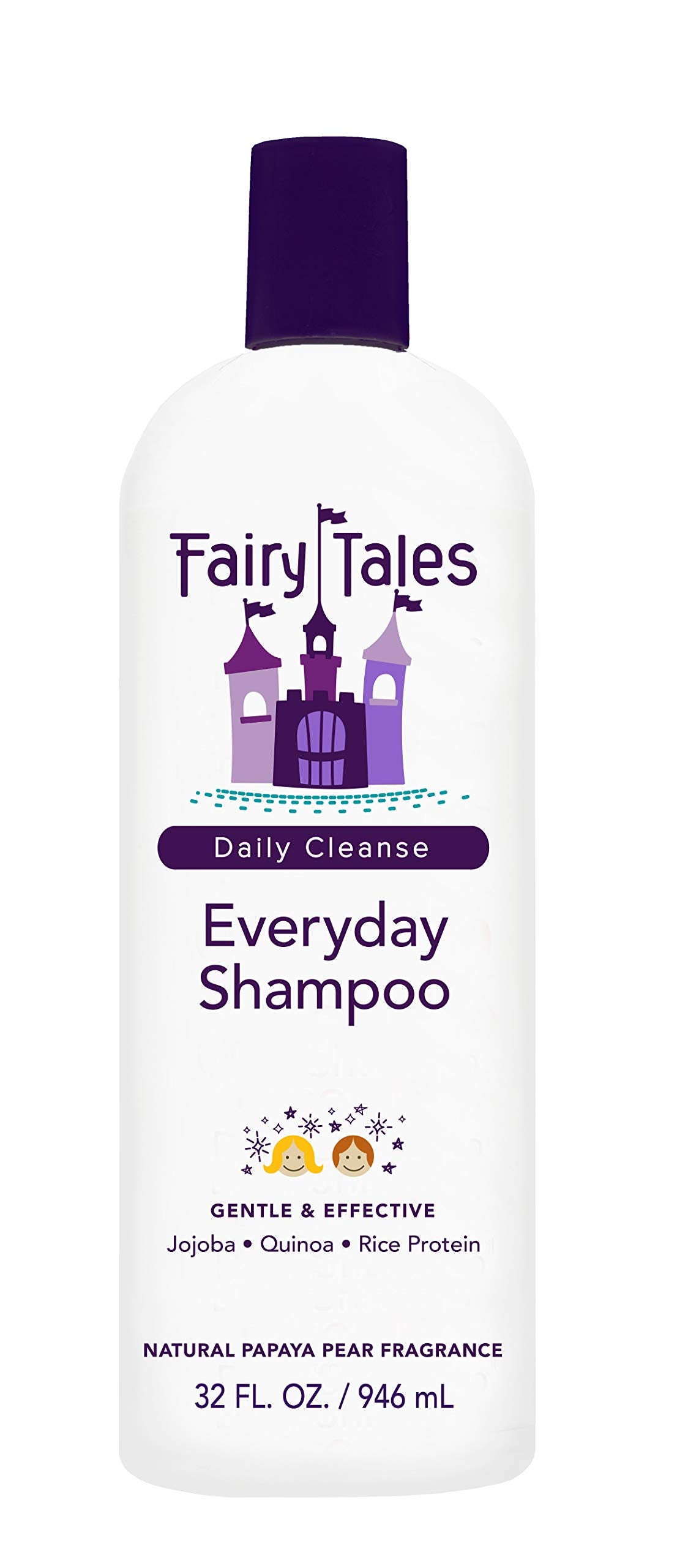 Fairy Tales Daily Cleanse shampoo bottle close-up showing gentle daily cleansing for kids