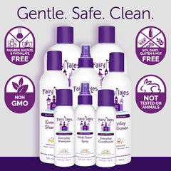 Fairy Tales kid hair care close-up highlights quinoa protein.