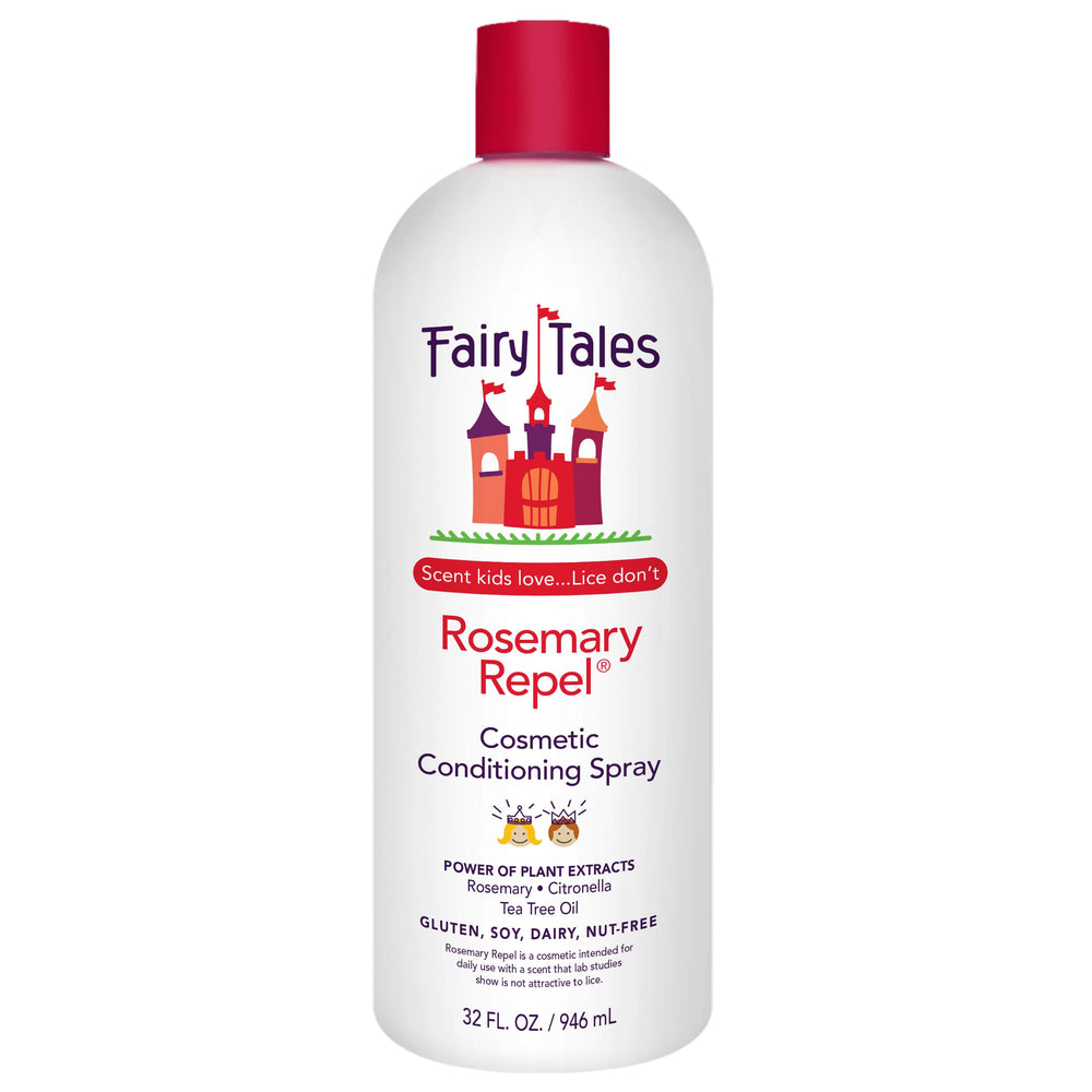 Fairy Tales Rosemary Repel bottle close-up showing gentle detangling for kids