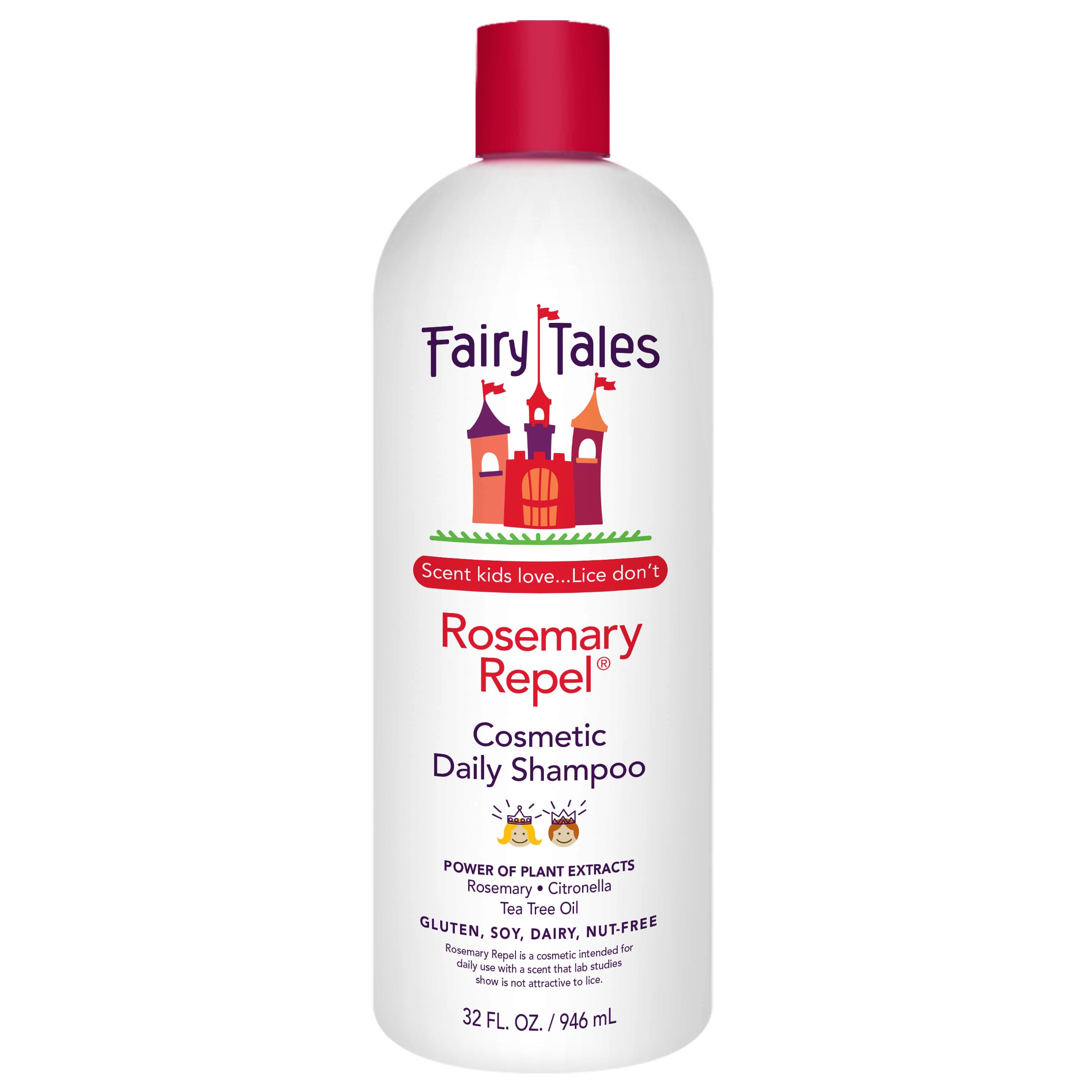 Fairy Tales Rosemary Repel daily kids shampoo bottle front view for gentle cleansing.