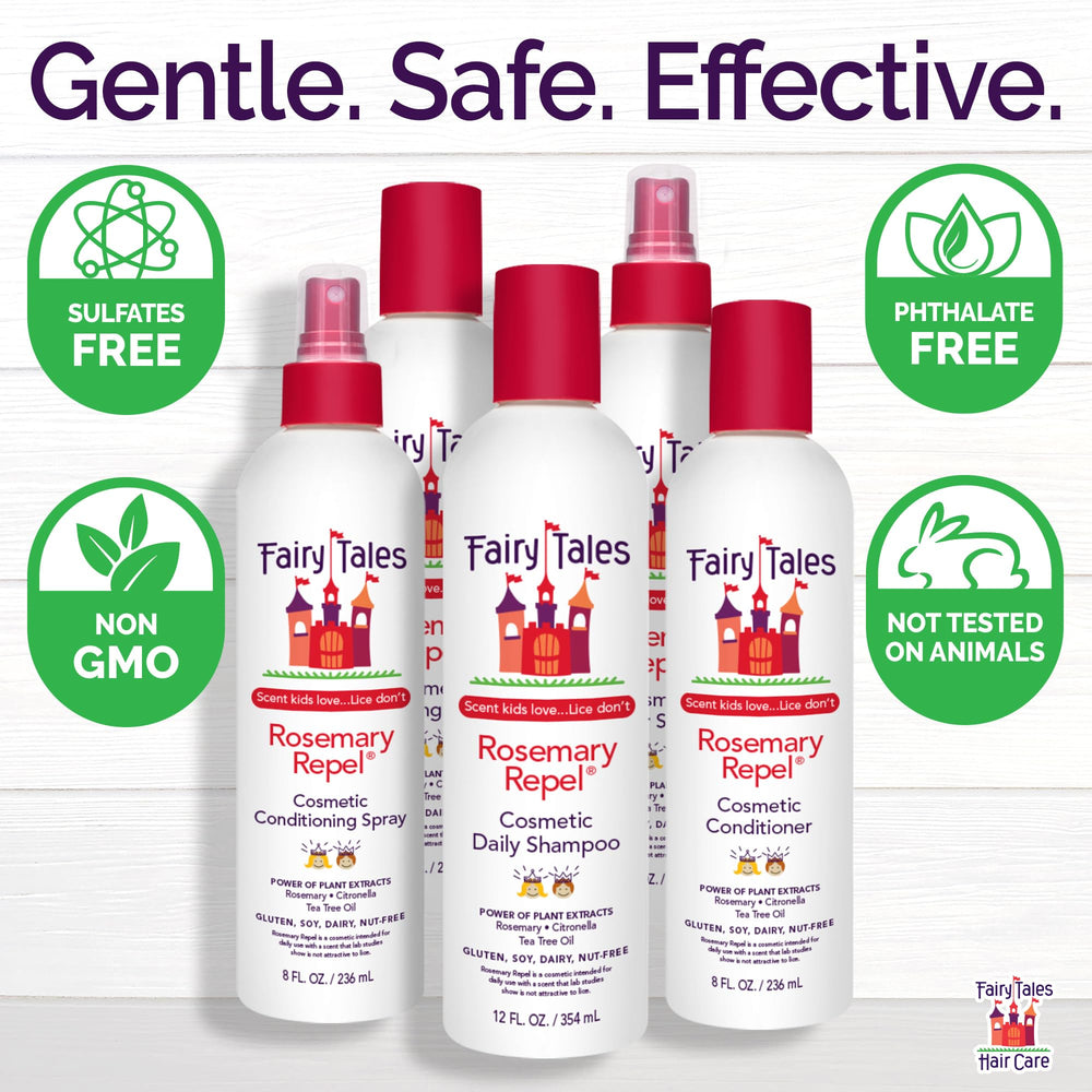 Fairy Tales Rosemary Repel duo pack—kid-friendly lice defense routine.