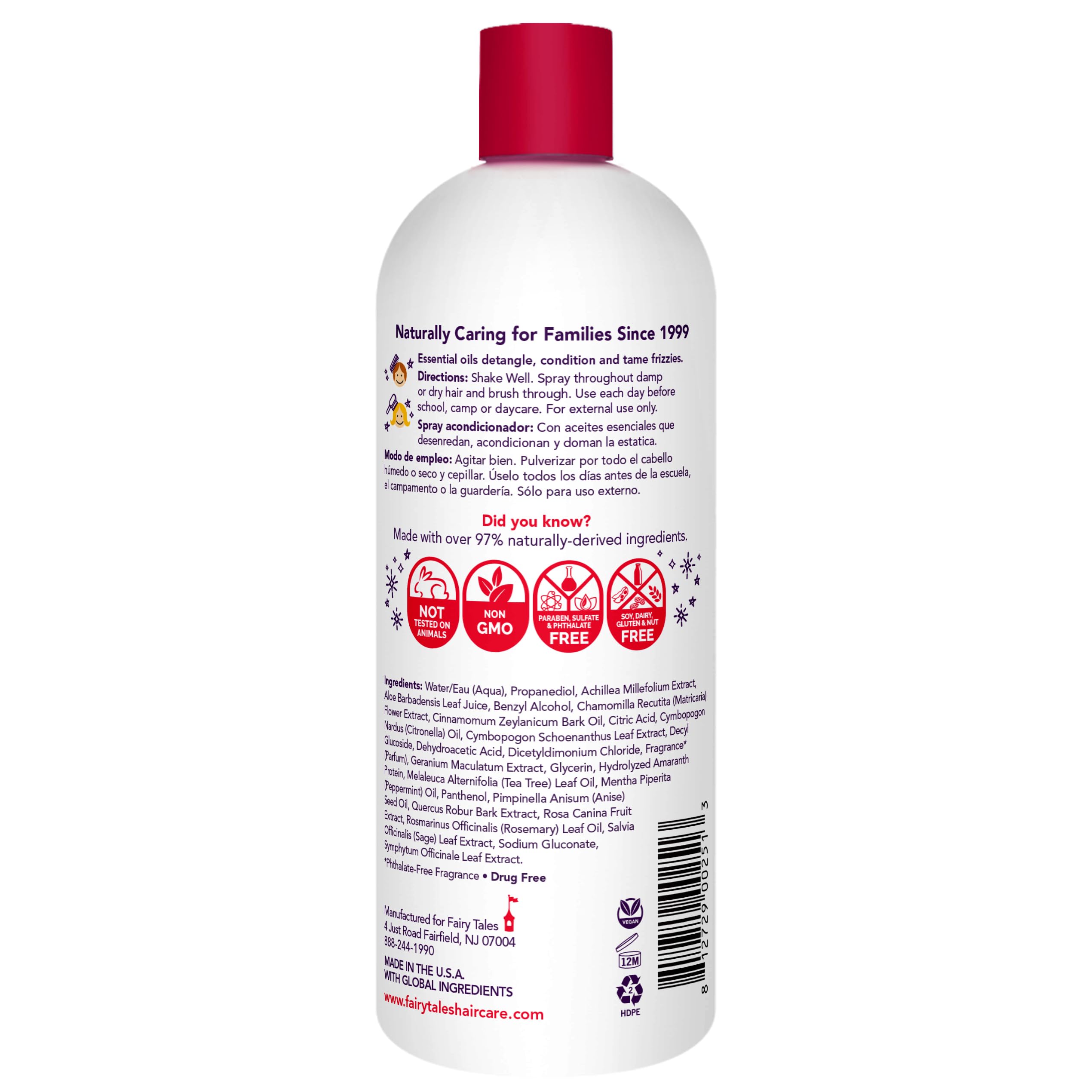 Fairy Tales Rosemary Repel ingredients droplets highlighting the essential oil blend