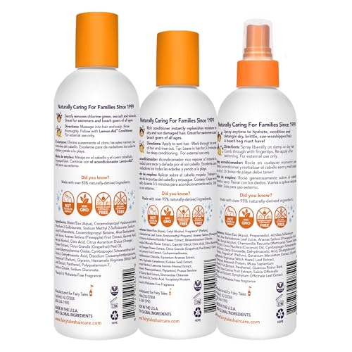 Fairy Tales Swim Conditioner bottle provides detangling moisture for sun-washed hair.