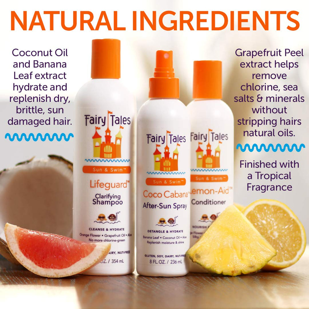Fairy Tales Swim pack opens to reveal three kid-safe, paraben-free products.