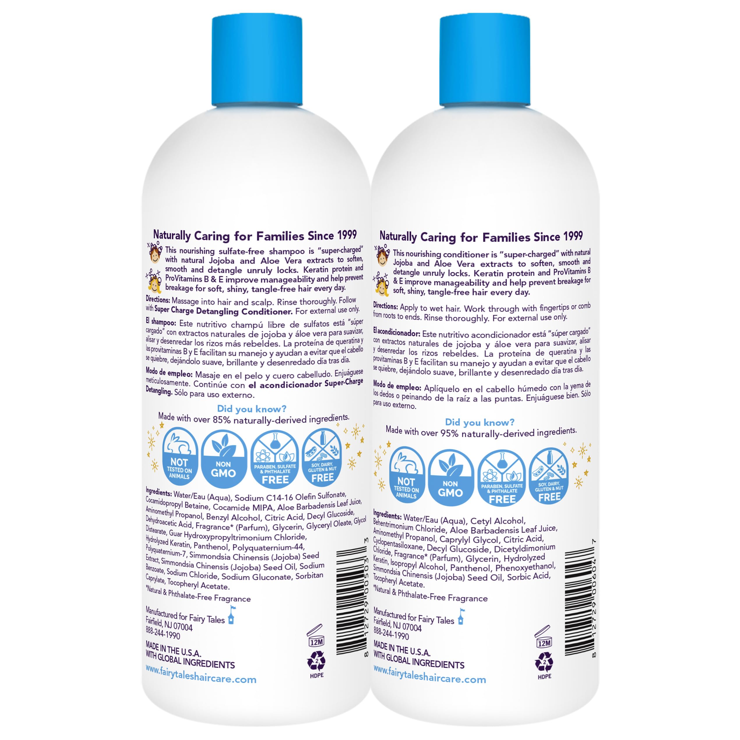 Fairy Tales Tangle Tamer conditioner bottle highlighting detangling and smoothing benefits.
