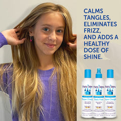 Fairy Tales Tangle Tamer conditioner tube smooths curls for easy combing.