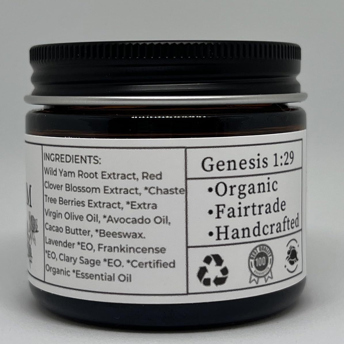 Faith and Grace Organics Wild Yam Cream packaging aesthetic suggests all-natural USA-made skincare for daily use