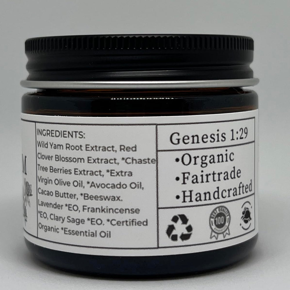Faith and Grace Organics Wild Yam Cream packaging aesthetic suggests all-natural USA-made skincare for daily use