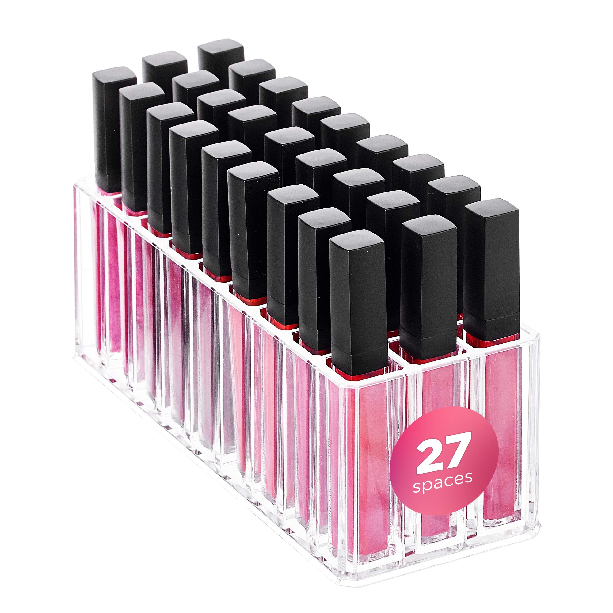 FAJ Eyeshadow Palette Lipgloss Organizers show 27 compartments for quick vanity access.
