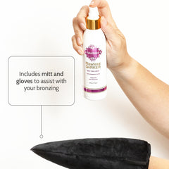 Fake Bake color-guide closeup demonstrates even coverage planning.