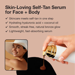 Fake Bake Flawless Coconut Serum dispense action demonstrates easy, even release for smooth coverage.