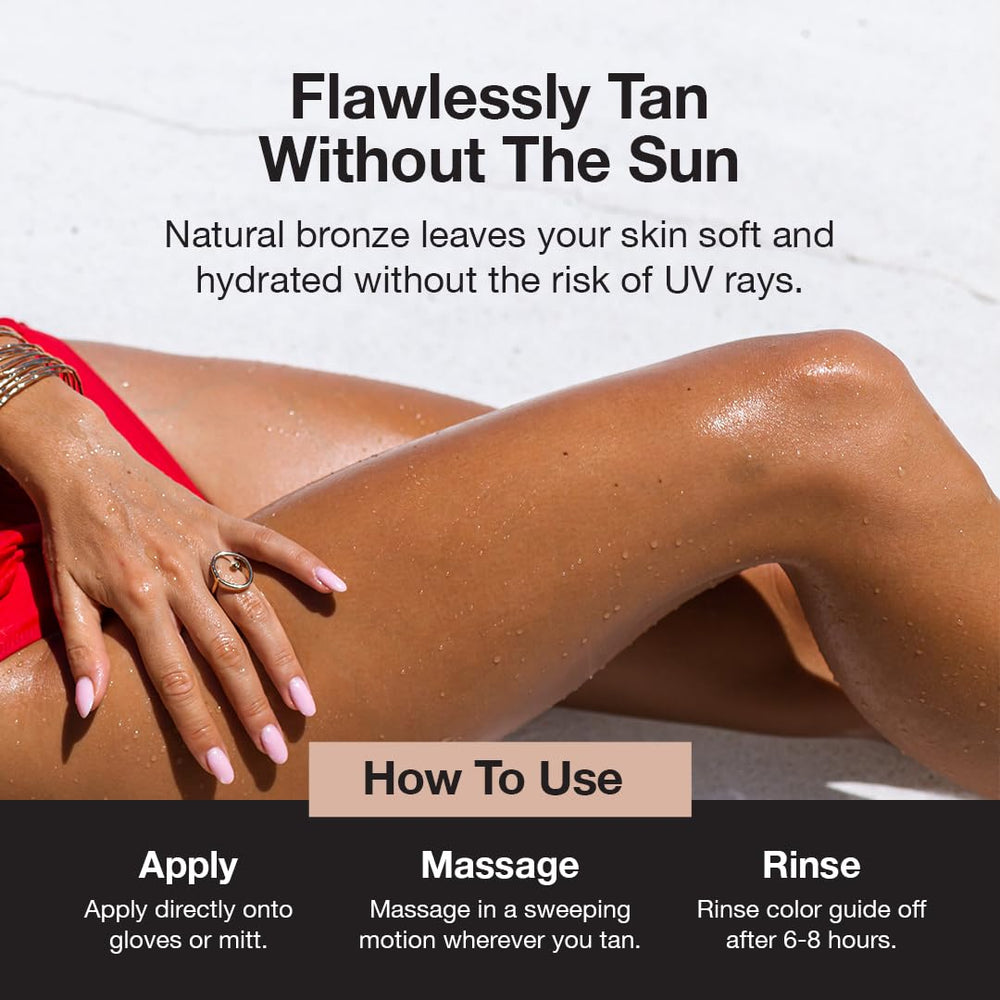 Fake Bake color guide helps you apply evenly for consistent tanning.