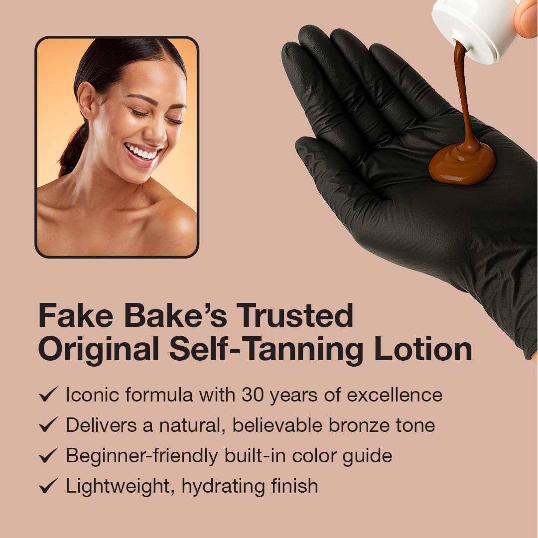 Fake Bake gloves included for even, streak-free application.