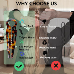 Fallinlocks Prestige hair pin made from eco-friendly acetate for lightweight durable styling.