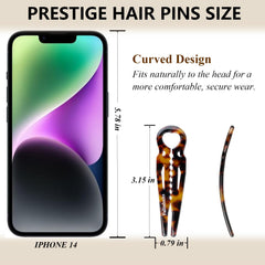 Fallinlocks Prestige hair pin close-up highlights smooth edges reducing snag for healthy hair.