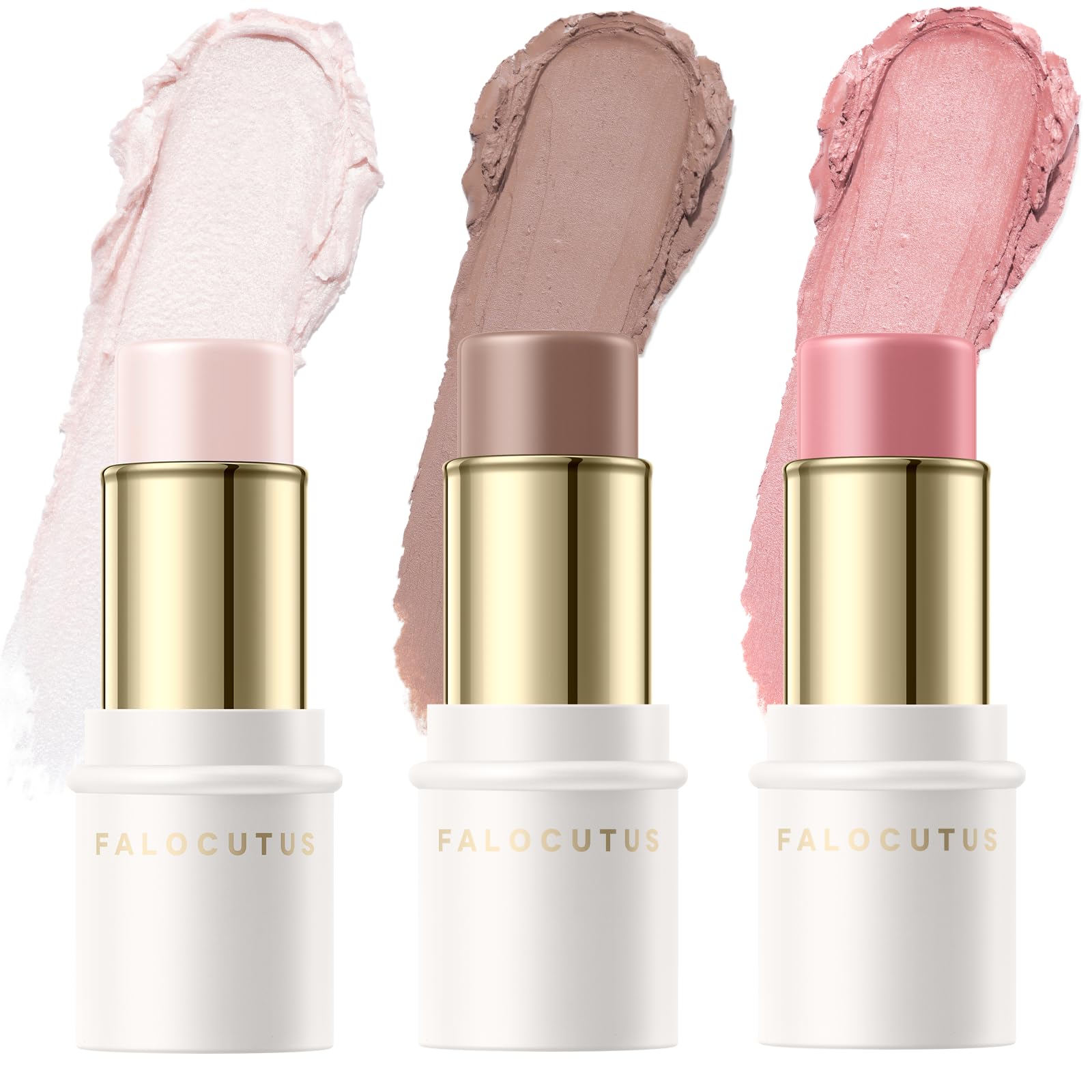 Falocutus contour stick nose highlight demonstrates natural lift and luminous finish for everyday contour.
