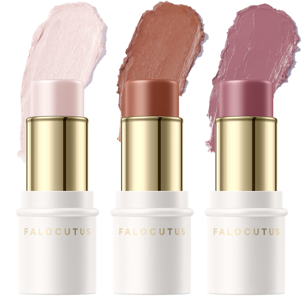 Falocutus contour stick set swatch showing natural glow