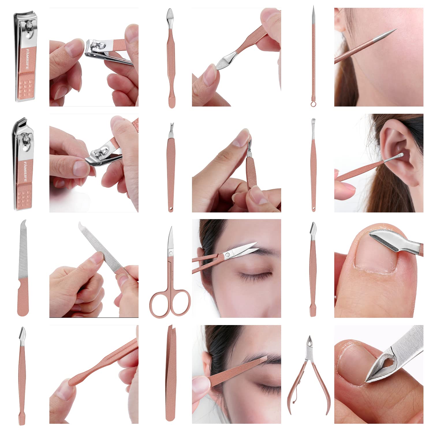 FAMILIFE eyebrow tweezers for precise brow grooming.