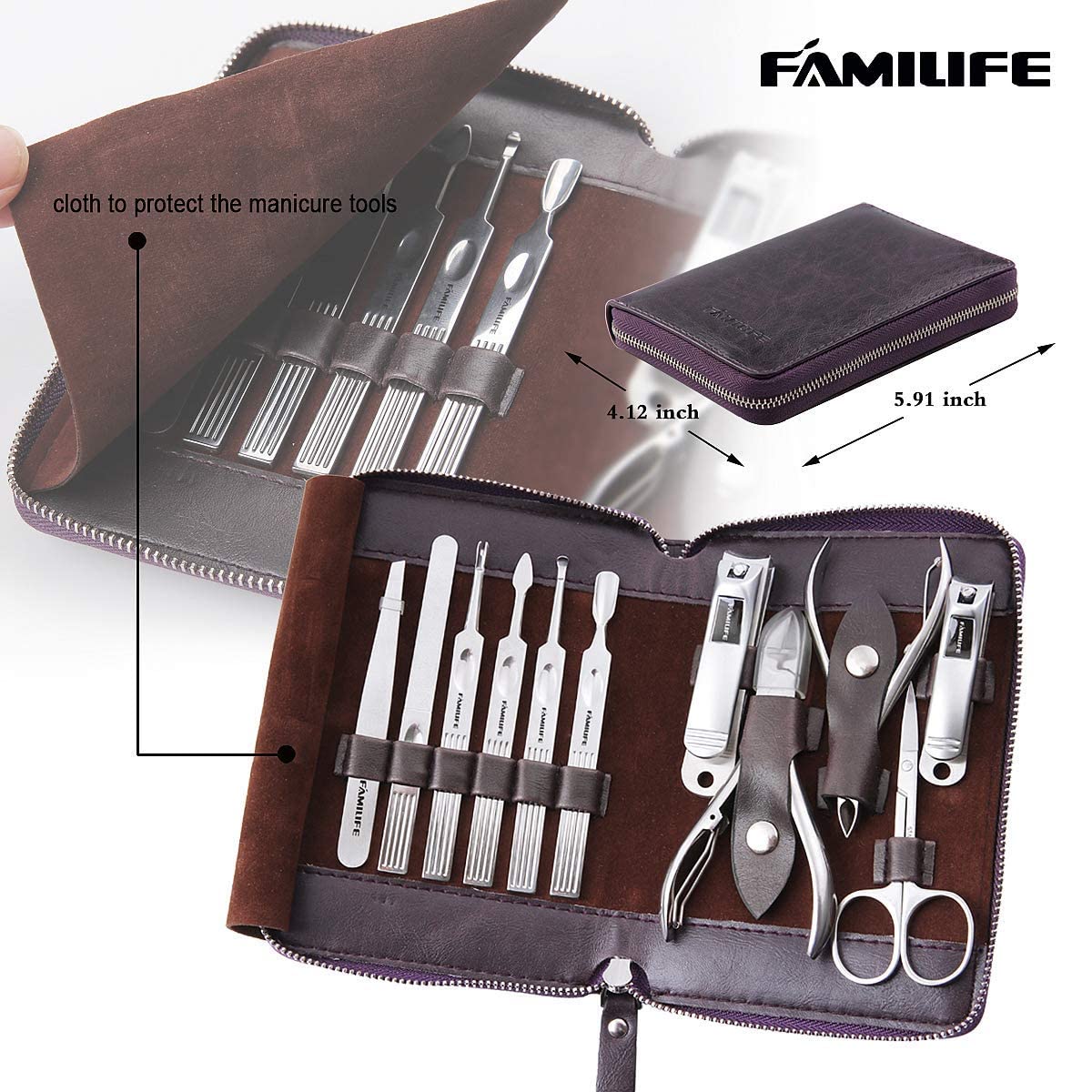 FAMILIFE fingernail clipper stainless steel shown for precise trimming.