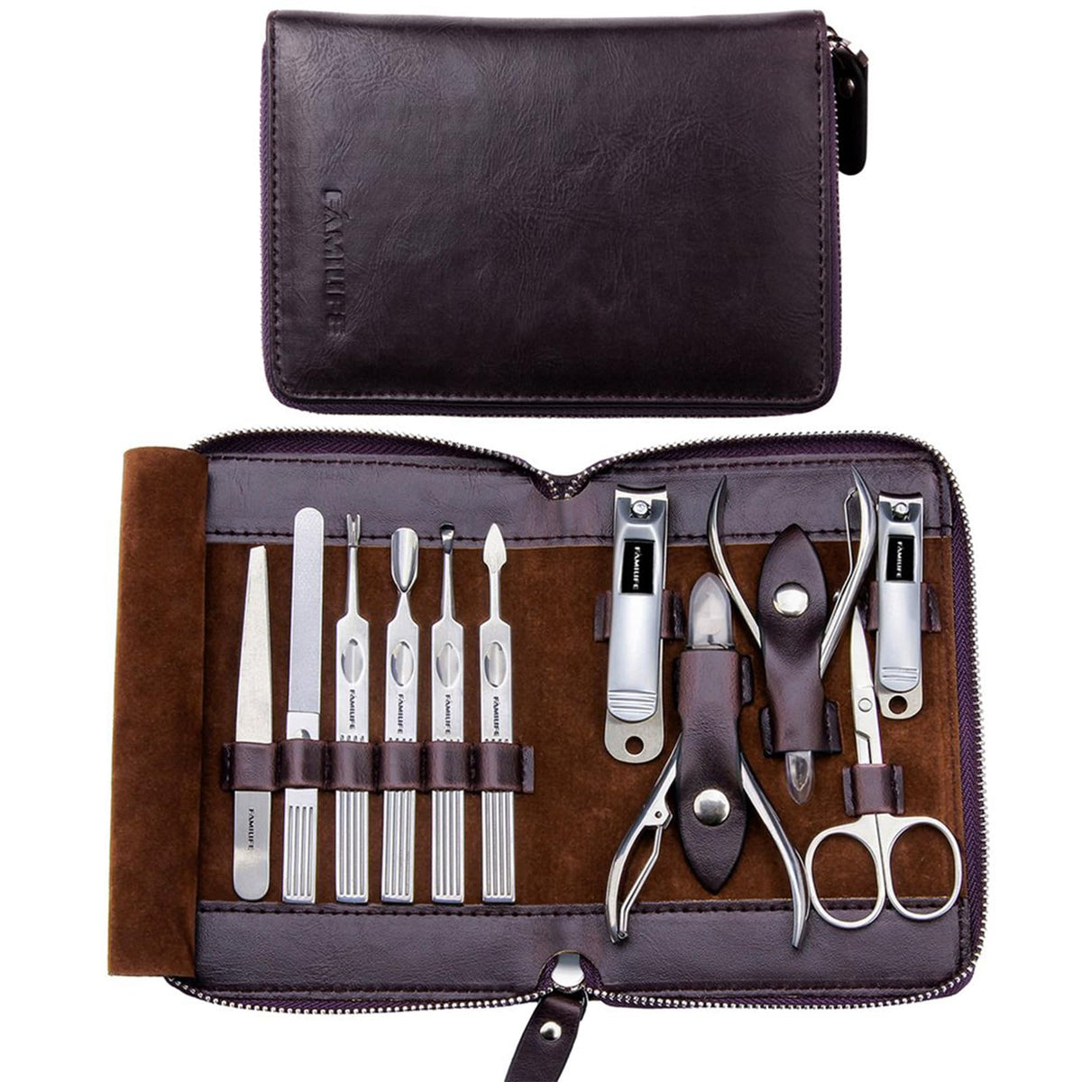 FAMILIFE fingernail clipper in stainless steel for precise grooming and quick touch-ups.