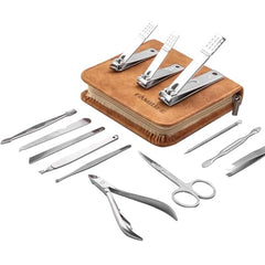 FAMILIFE manicure set leather case closed highlights portable grooming on the go