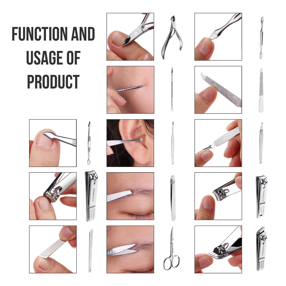 FAMILIFE manicure set travel case compact design for travel