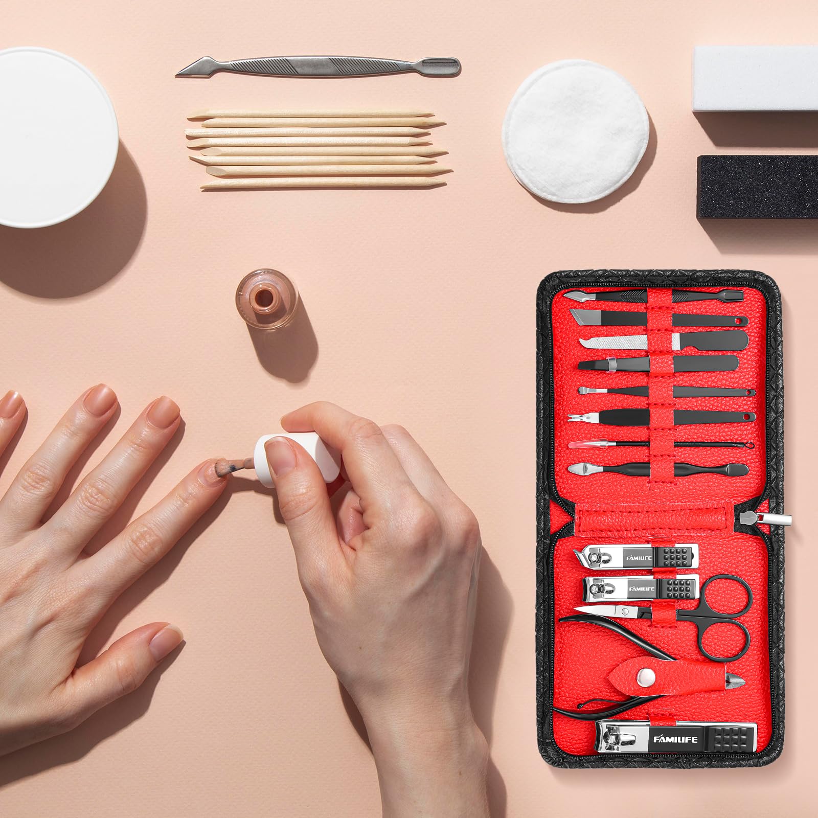 FAMILIFE metal nail file adds durable edge for shaping.
