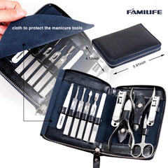 FAMILIFE nail clippers stainless steel with ergonomic design for thick nails