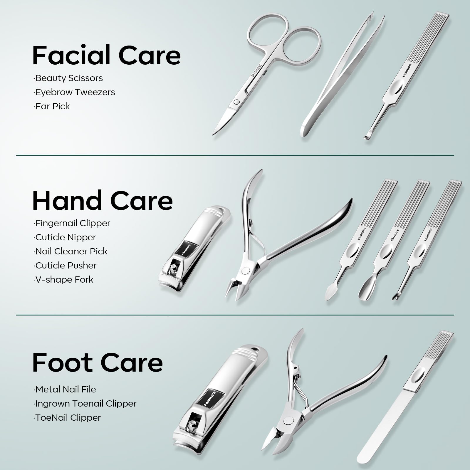 FAMILIFE eyebrow-tweezers for precise brow grooming.