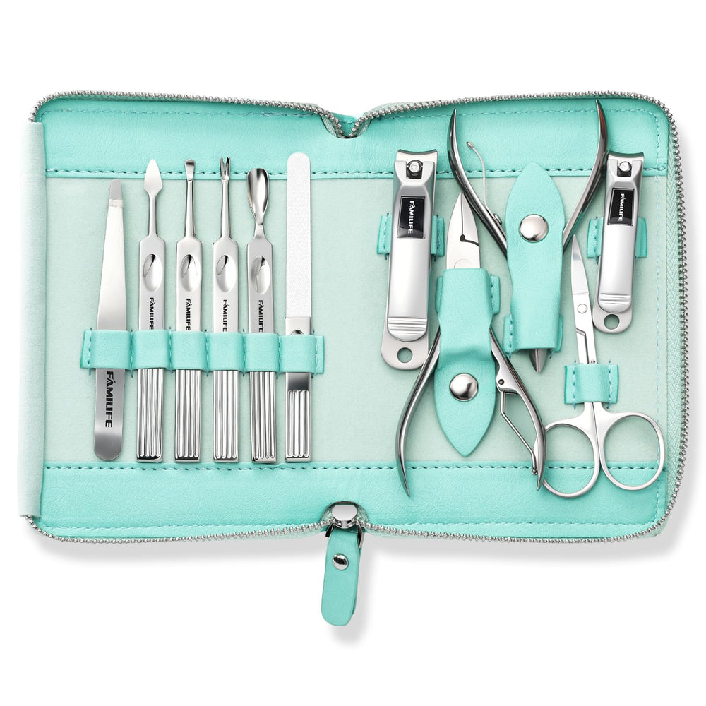 FAMILIFE on-the-go nail care pack captured in motion.