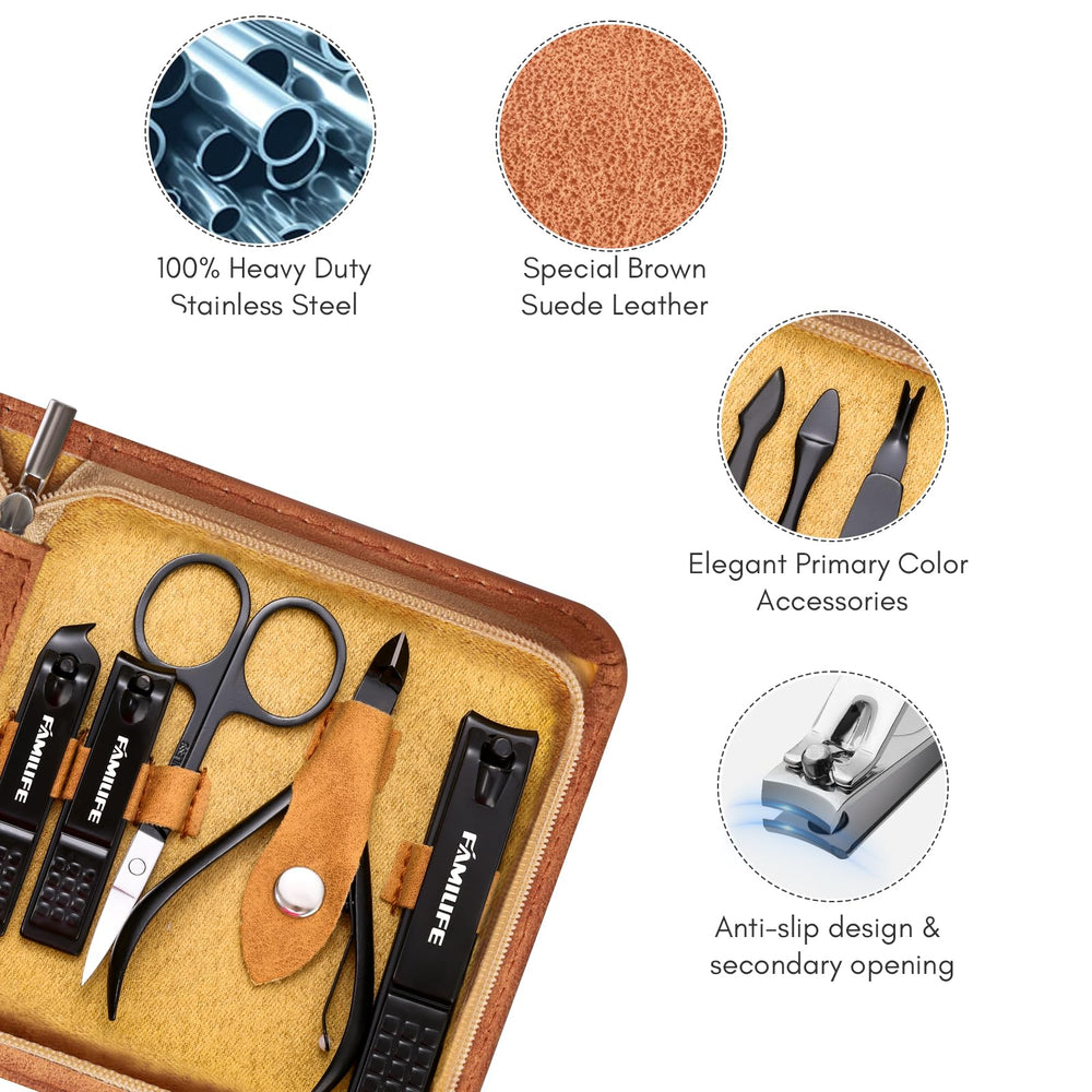 FAMILIFE toenail nipper and cuticle pushers for efficient maintenance