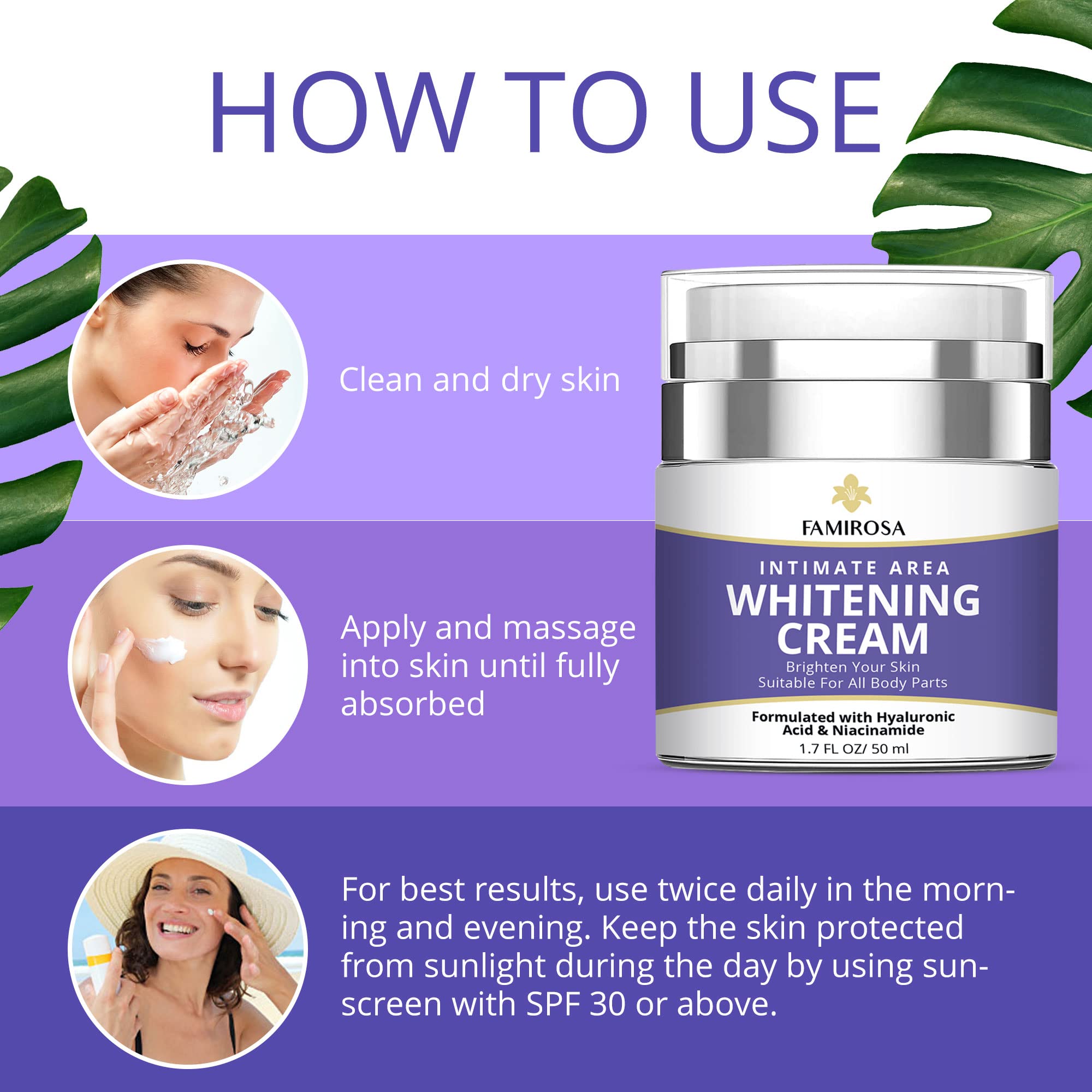 FAMIROSA Coconut-oil enriched formula highlights a silky-smooth skin feel.