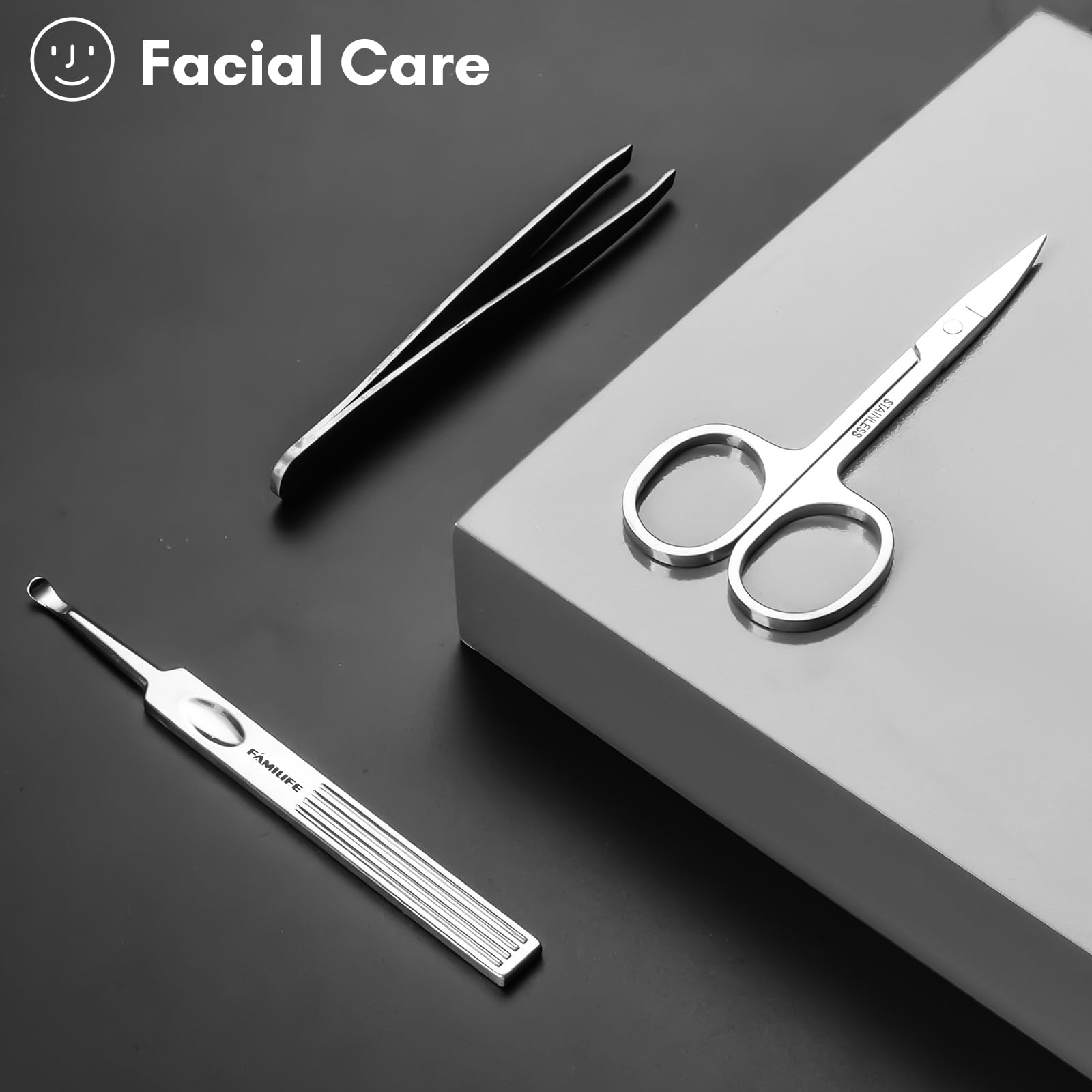 FAMILIFE eyebrow tweezers for precise hair removal and detailing.