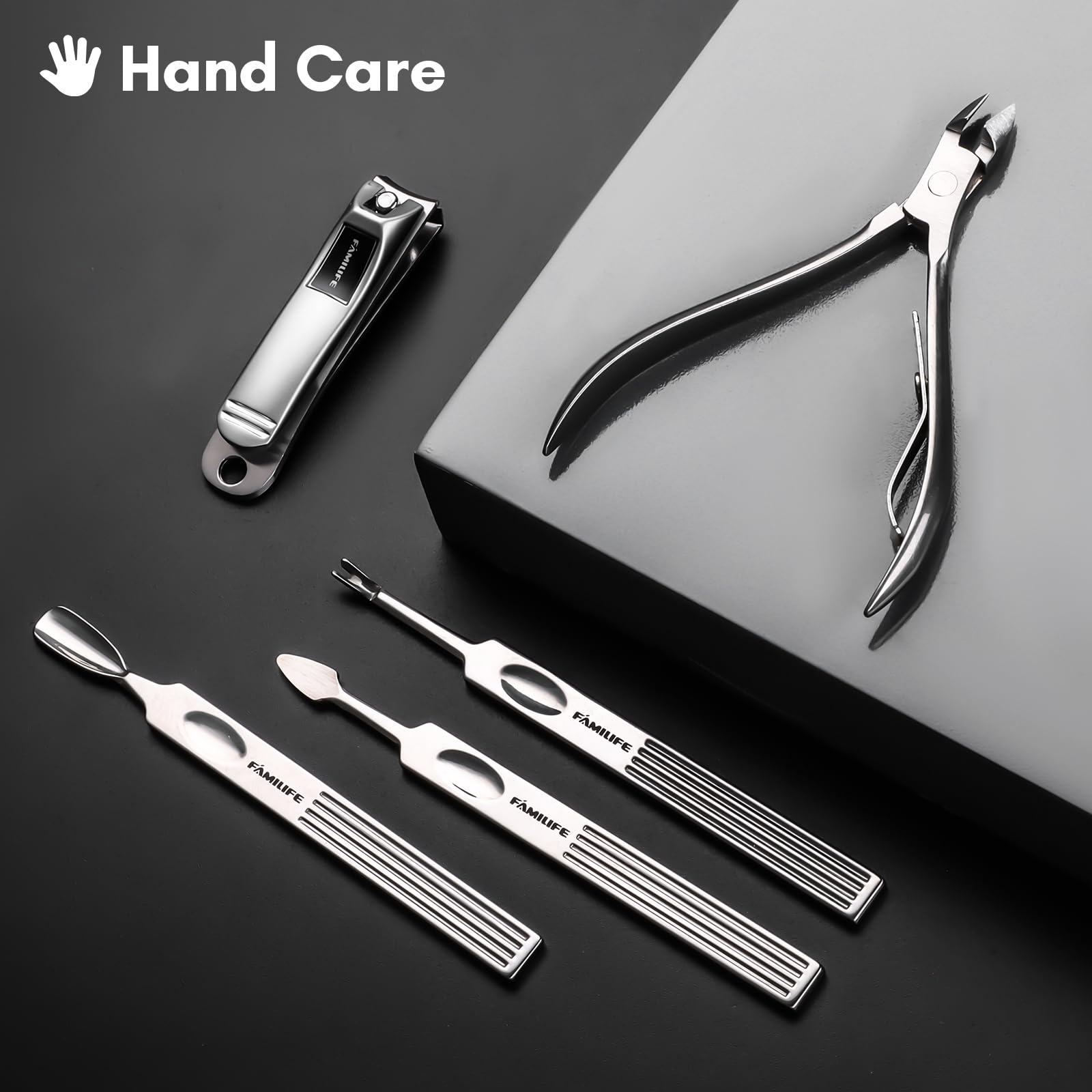 FAMILIFE nail clippers ready for precise trimming during home grooming.