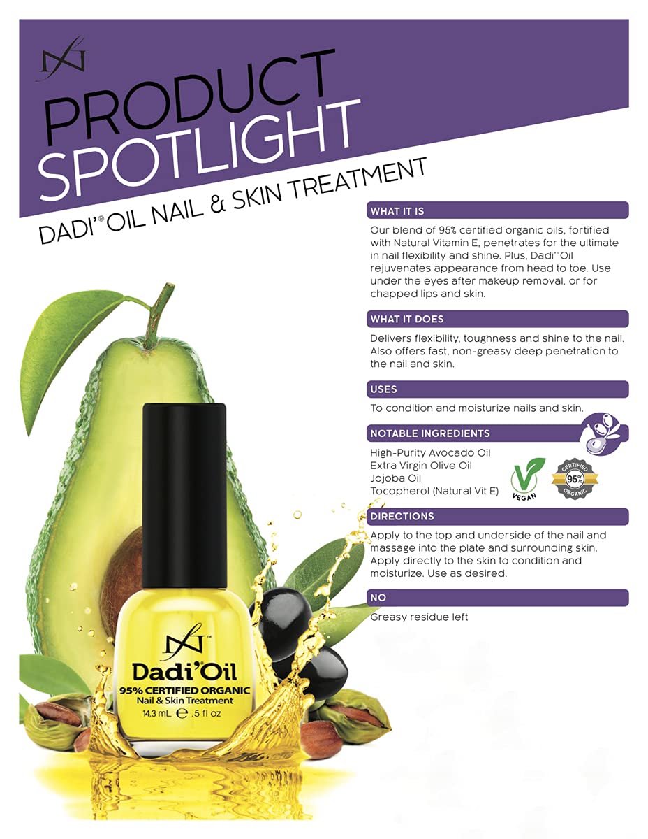 Famous Names Dadi Cuticle Oil packaging shows 15 ml travel-friendly size.