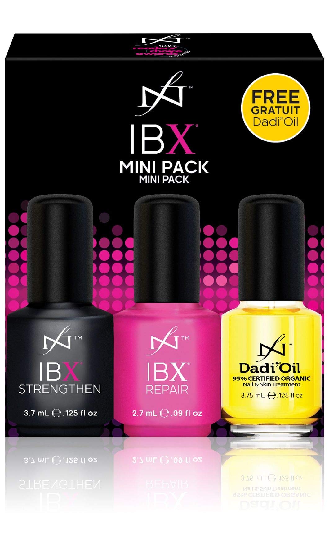Famous Names IBX Mini Duo Repair bottle supports nail restoration.